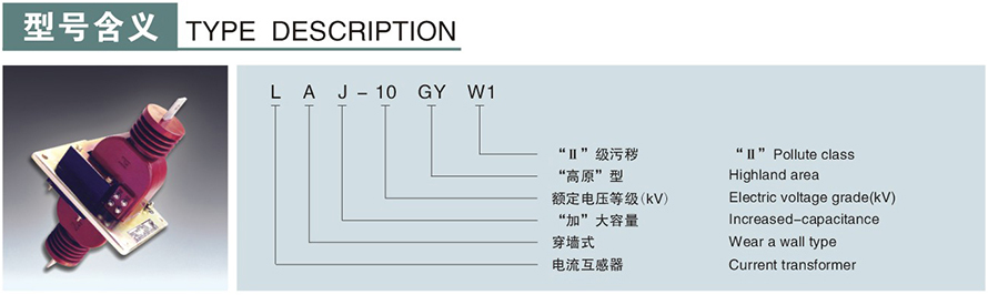 LAJ-10GYW1型电流互感器型号说明