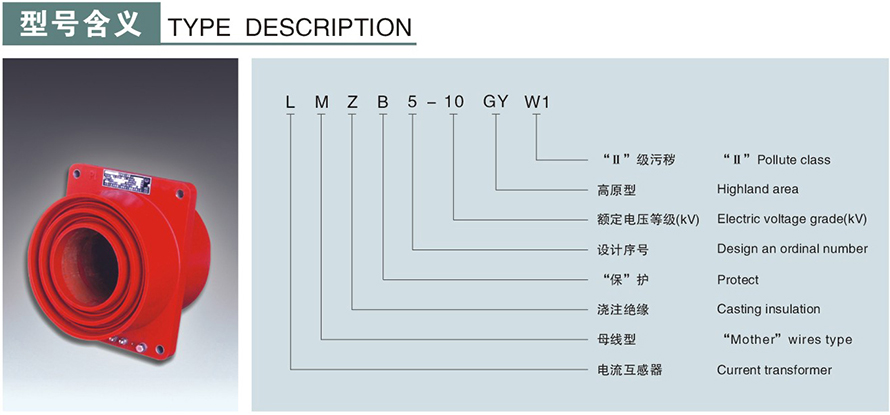 LMZB5-10GYW1型电流互感器型号说明