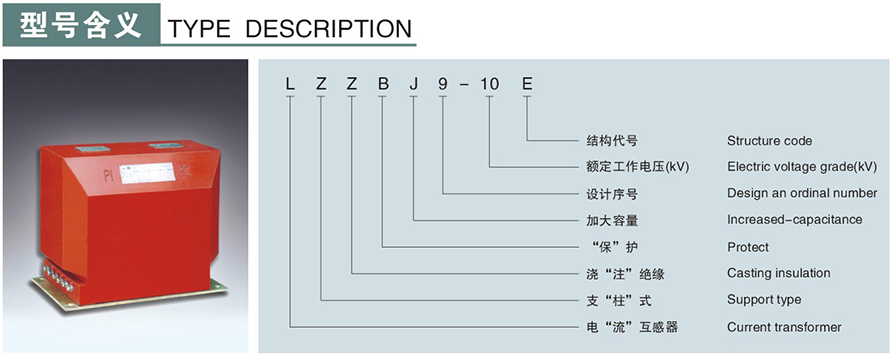 LZZBJ9-10E型电流互感器型号说明