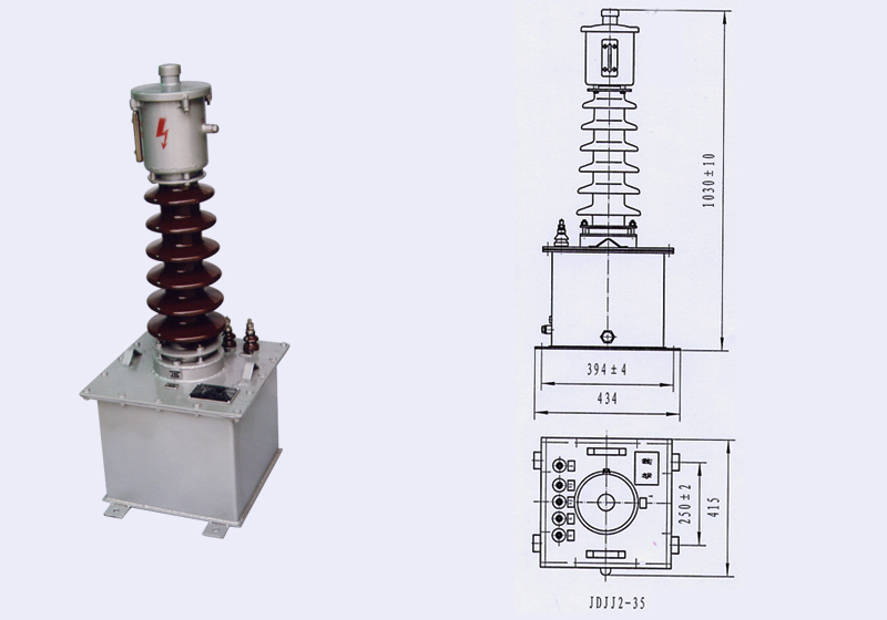 JDJ2-35 JDJ2-35GYW1 JDJ2-35GYW2型电压互感器外形及安装尺寸