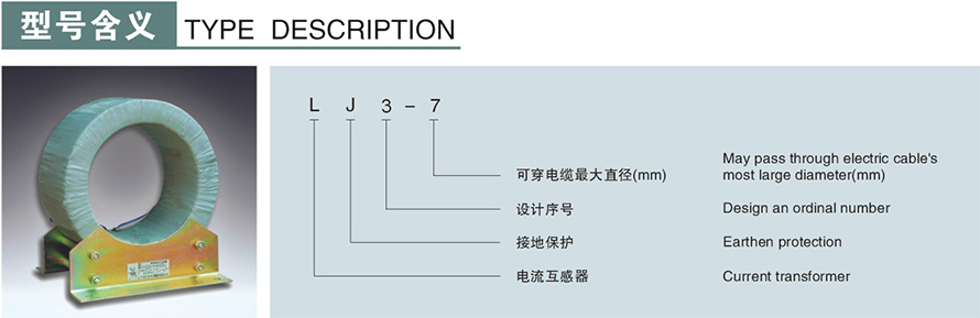 LJ3-7型零序电流互感器型号说明